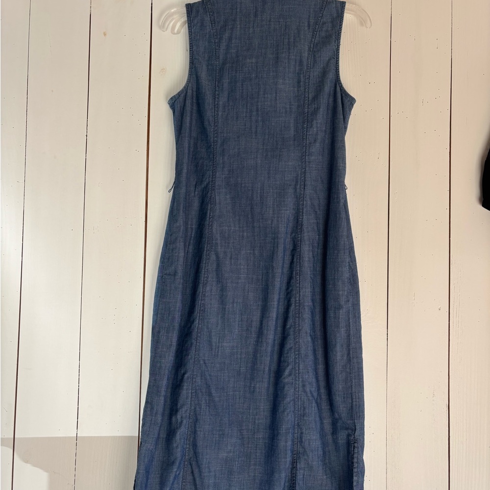 Talbots Light Blue Chambray Button-Front Dress - image 2